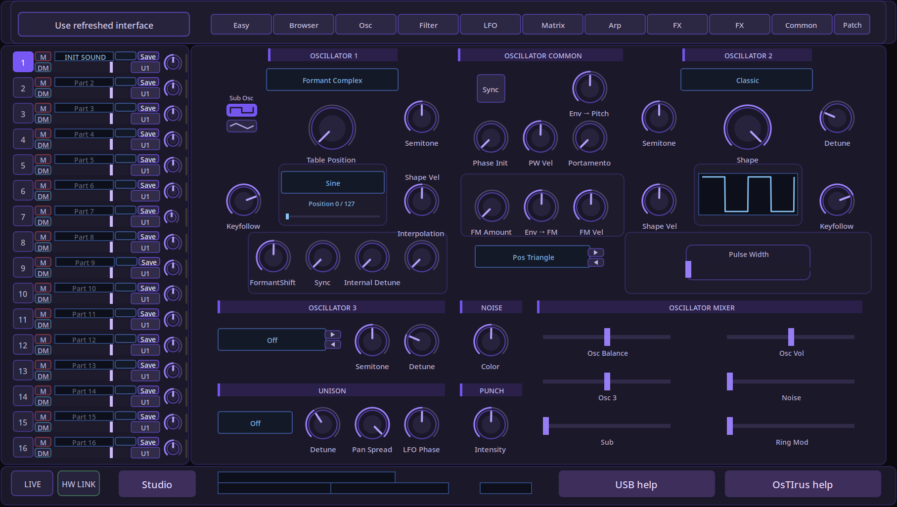 Aleph Virux Classic Mode layout on macOS